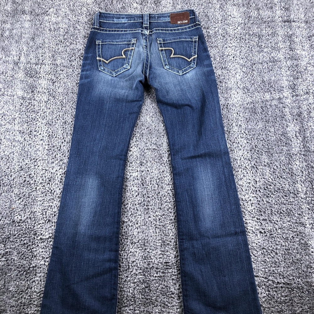 Big Star Remy Jeans Womens 27L Tall Blue Med Wash Low Rise Bootcut Stretch - Picture 5 of 16